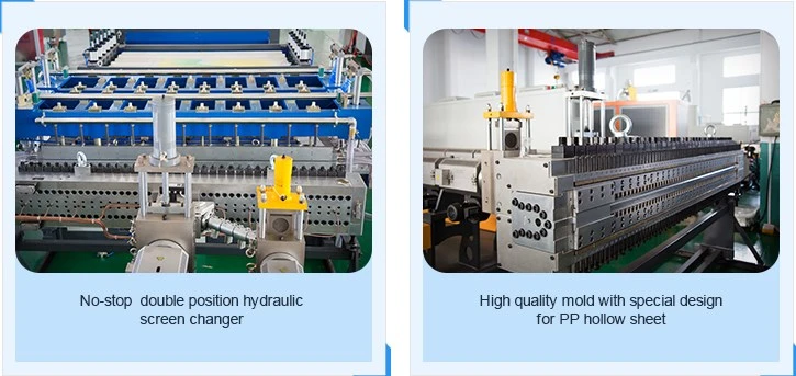 PP Polypropylene Plastic Twin Wall Hollow Grid Fluted Colorful Corrugated Correx Sheet Board Panel Making Machine for Vegetable Fruit Carton Packing Box